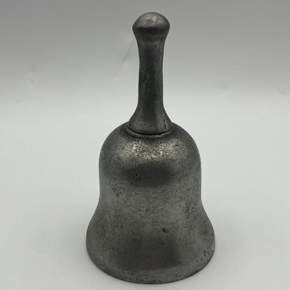 Vintage Metal Hand Bell School Service Dinner Desk Call Bell Rustic Patina
